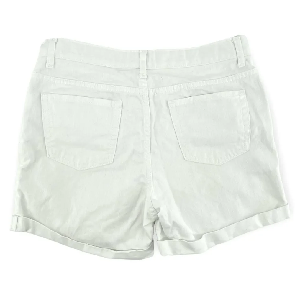 The Children’s Place Girl’s White Rolled Cuff Denim Shorts Size 14